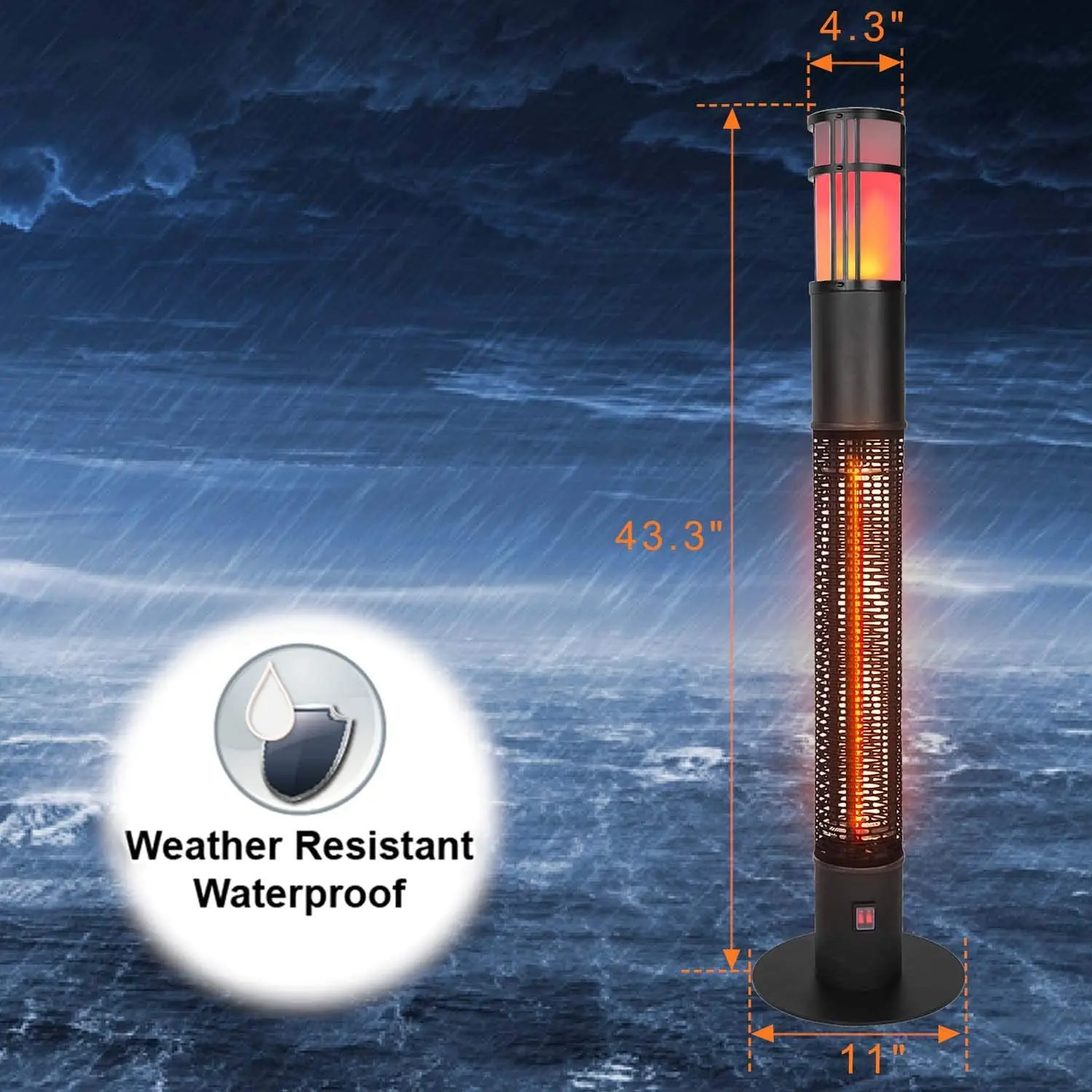 2X1500W напольная стойка радиатора открытый патио