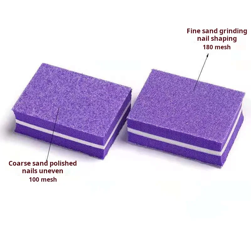 Wholesale Square Sponge Nail File 100/180 Mini Nail Buffer Beauty Manicure Tools Press On Nail Tools