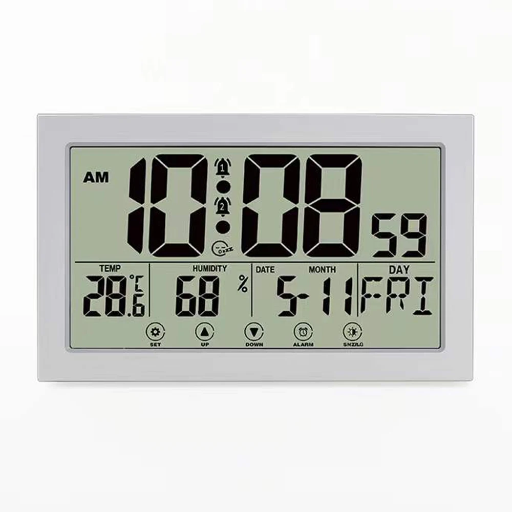 Фабричное высококачественное украшение для дома с календарем многоязычные цифровые ЖК-светящиеся часы