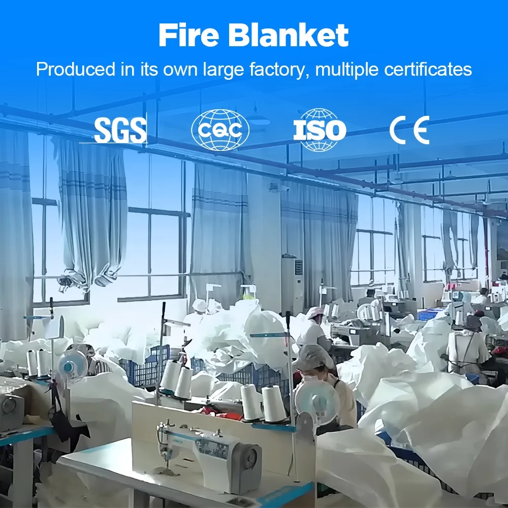 2m x 2m 100% Fiberglass cloth fireproof emergency safety grey silicone coated fire blanket