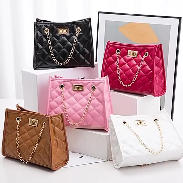 Cheap Lingge Chain Women Handbags Mini Crossbody Bag Luxury Pu Leather Tote Bag Side Bags For Girls Shoulder Lady