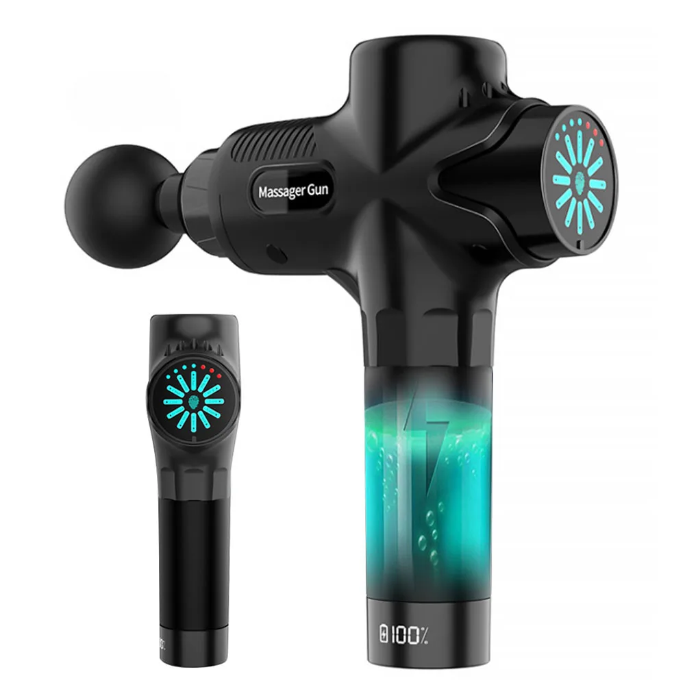 12 Speeds Deep Tissue Gun Massager Pistolet De Massage Professional Vibration Muscle Massage Gun with Lcd Screen