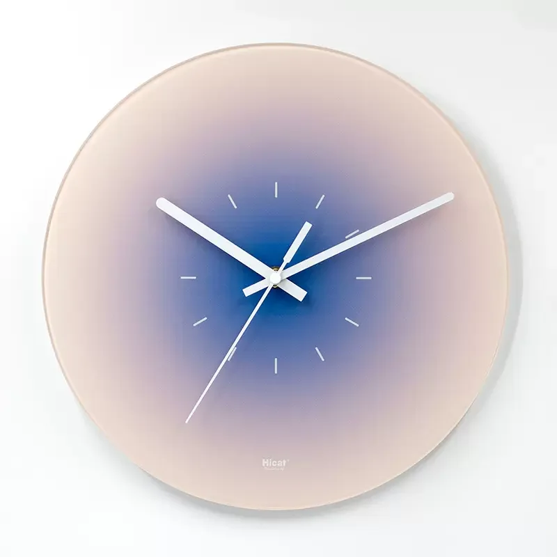 Hot Selling Non-Ticking Nordic Modern Wall Clock Gradient Sun Shaped Wall Clock For Home Decor