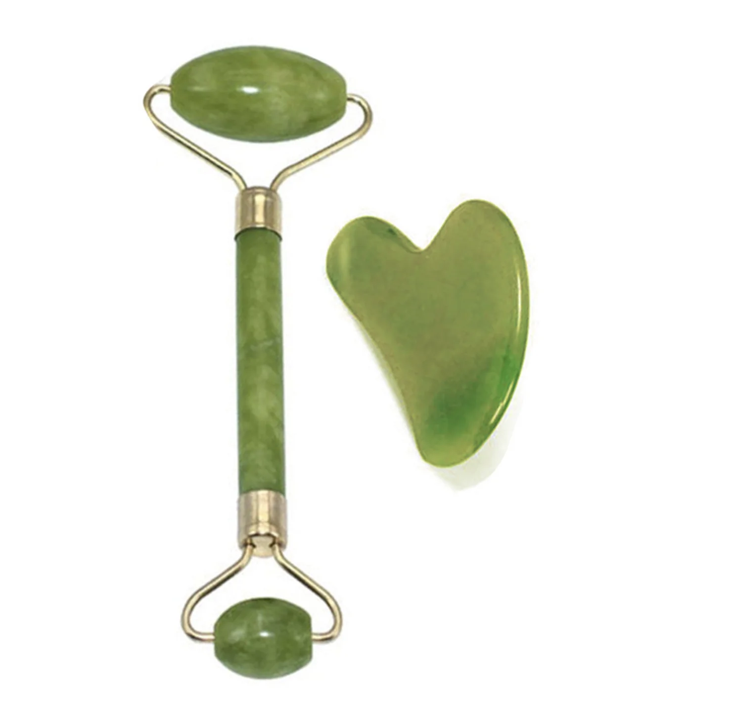 
Original Himalayan Anti Aging Jade roller Therapy Natural double Neck Healing Massager De-Puffing Jade Facial Roller 