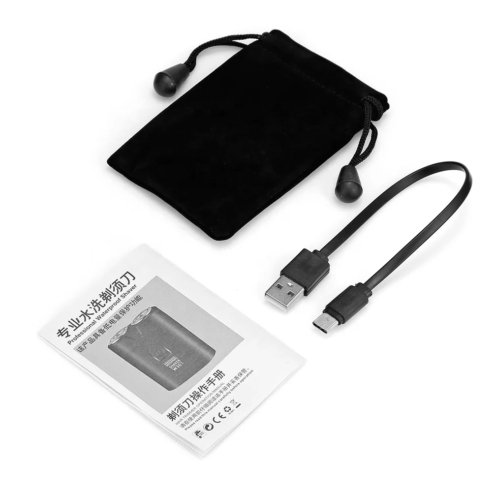 Kemei-W301 мини электробритва для мужчин, электрический триммер для бороды, портативная Водонепроницаемая бритва, USB перезаряжаемая Бритва для бороды