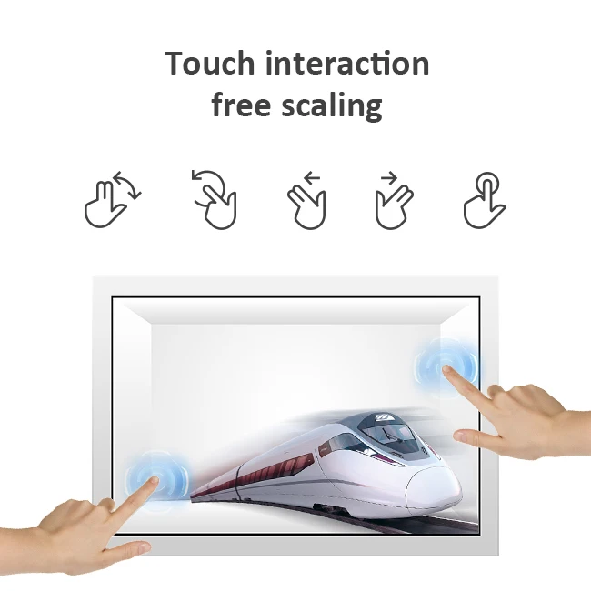 transparent lcd box display 32 43 49 55 65 75 86 inch screen with Interactive Touch Showcase Hologram Box transparent lcd case