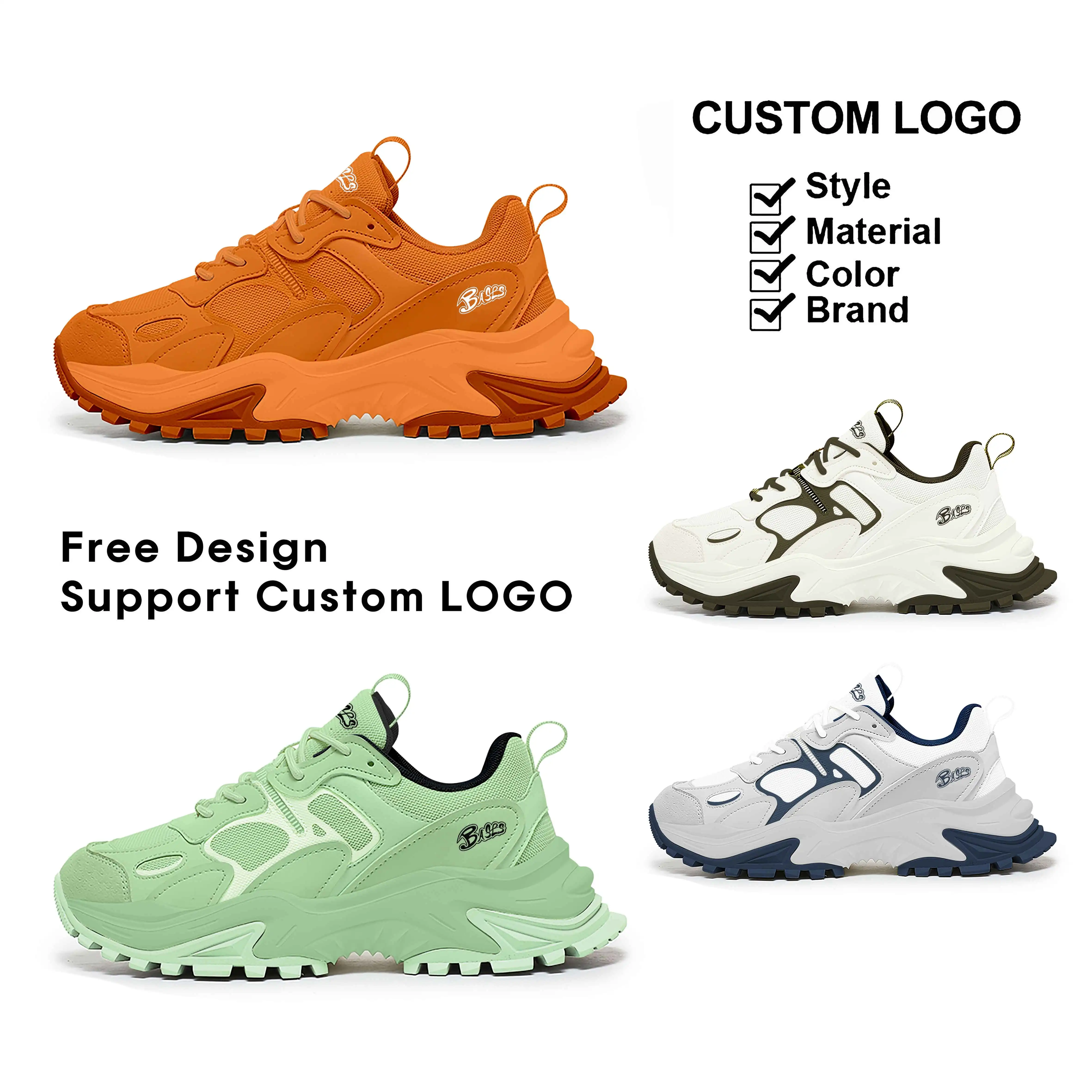 2024 Custom Sneakers Shoes New Style Logo Design High Quality Logo Brand Men Sport Running Shoes