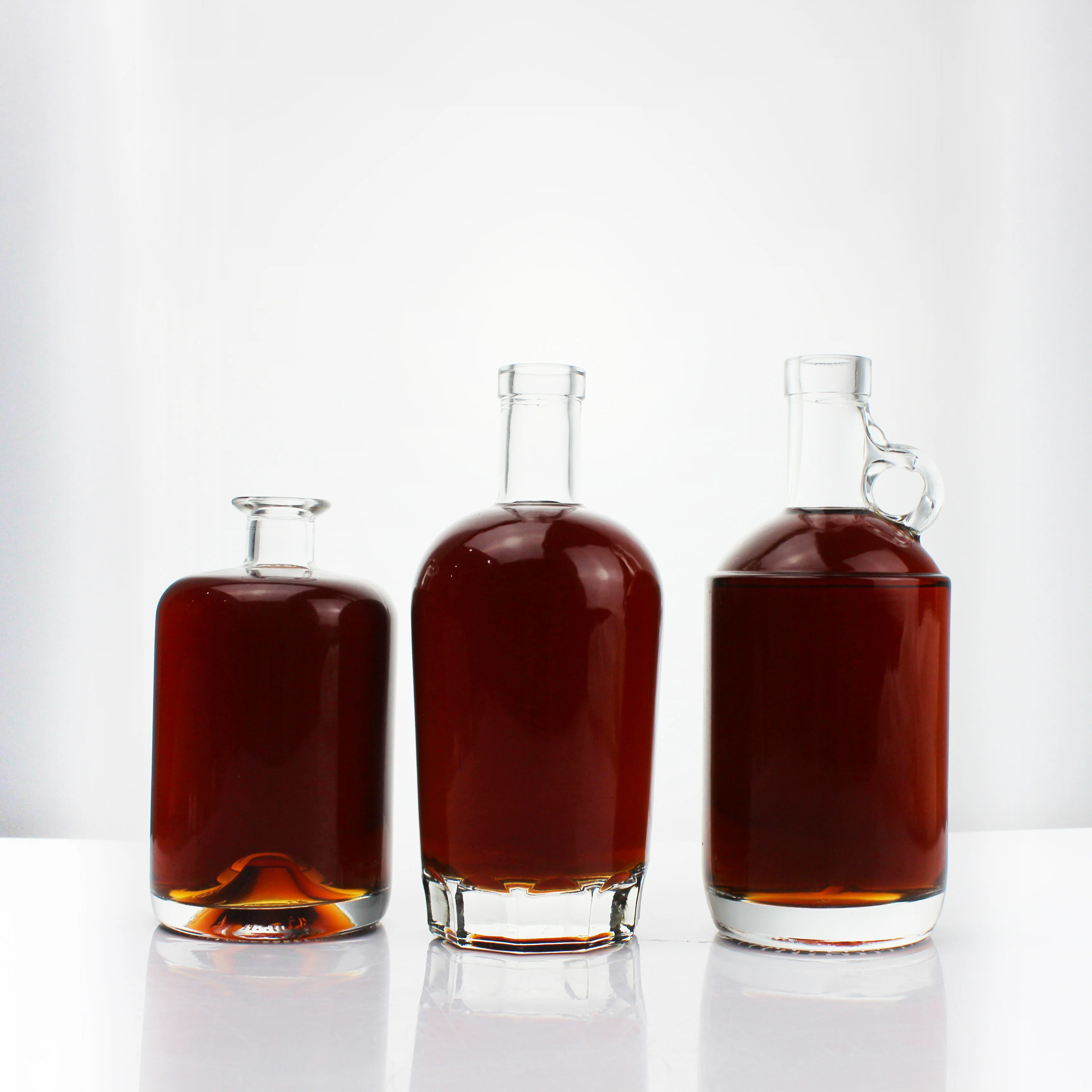 Custom Cheap Price 50ml 700ml Glass Bottle For Liquor Gin Vodka Rum Wine Spirits Brandy Beverage