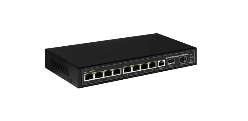 8GE 2SFP 1Console 1Reset Managed Switch Gigabit POE Switch for HD IPC WIFI AP IP Phone