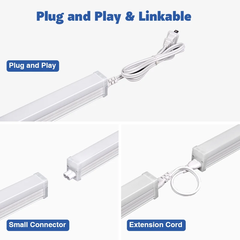 Kitchen under Led Cabinet lamp 1Ft 2Ft 3Ft 4Ft 4w 9w 12w aluminum linkable Square dimmable T5 tube Light
