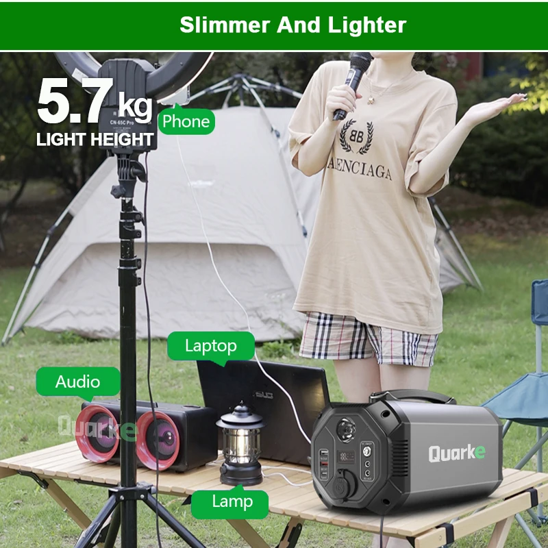 500W 444Wh Battery 220V 500W (Surge 1000W) Solar Mobile Power for Outdoors Camping Vans RV Hunting Emergency Backup
