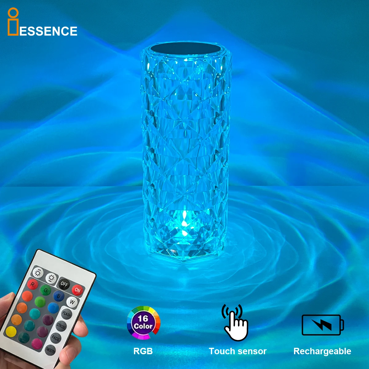 Настольная лампа Tafellamp Luce da table Lampada ricaricabile touch crystal rose usb Светодиодная