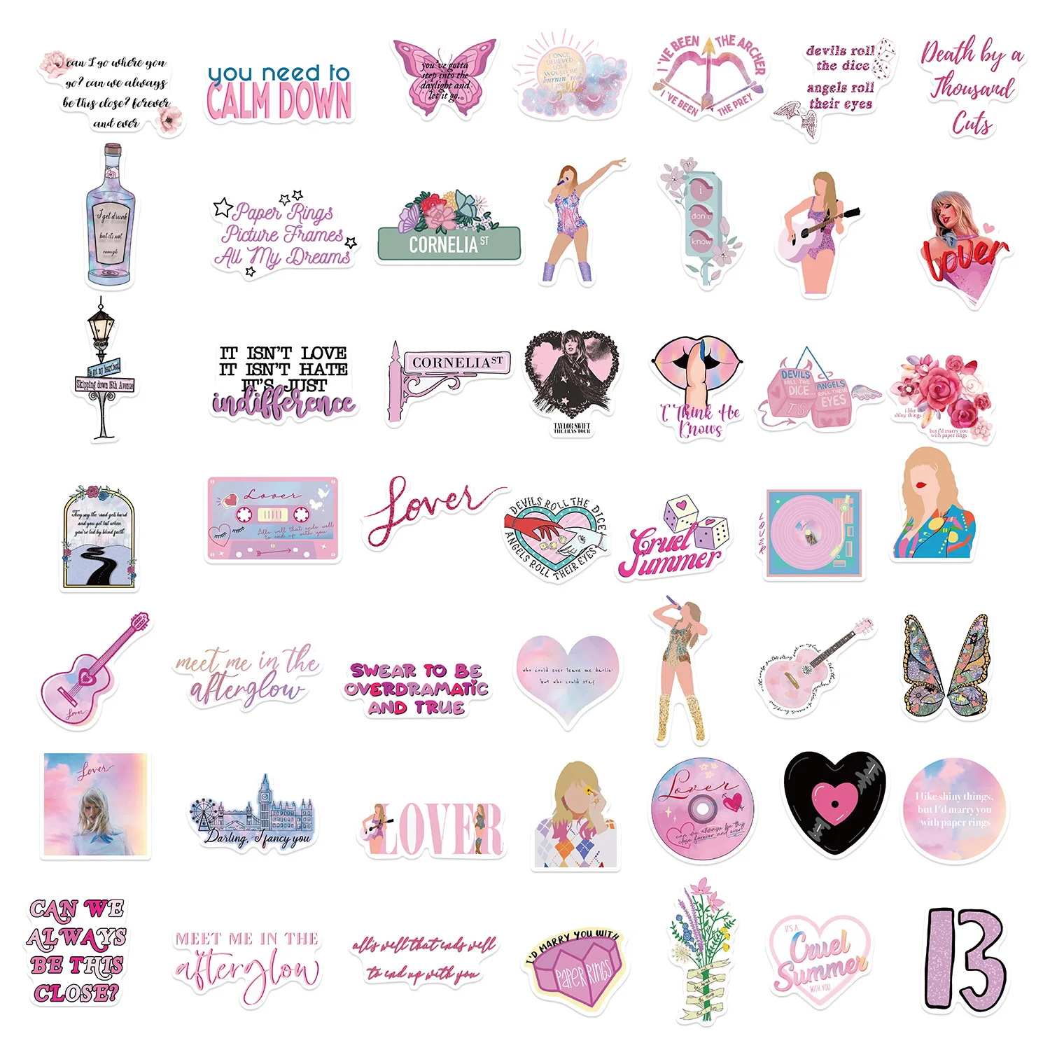 Pink Swift album lover graffiti stickers guitar notebook luggage DIY waterproof stickers wholesale