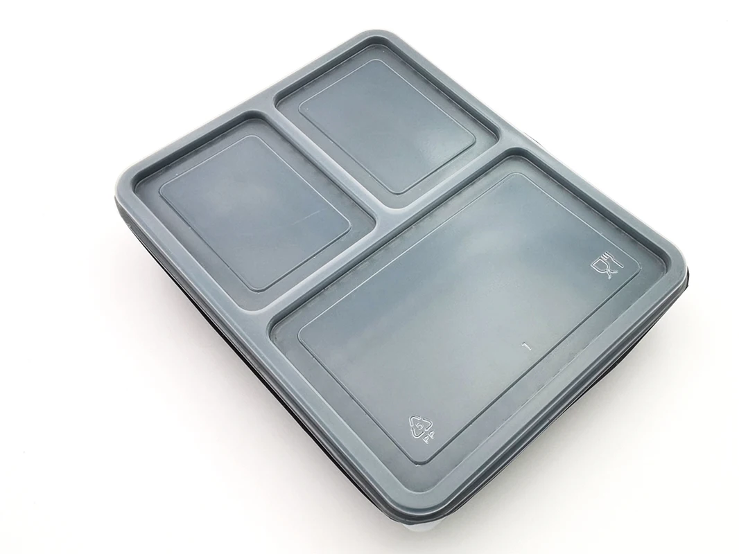 bento box 3 compartment leakproof  microwave lunch box takeaway packaging fast food container pp plastic with lid