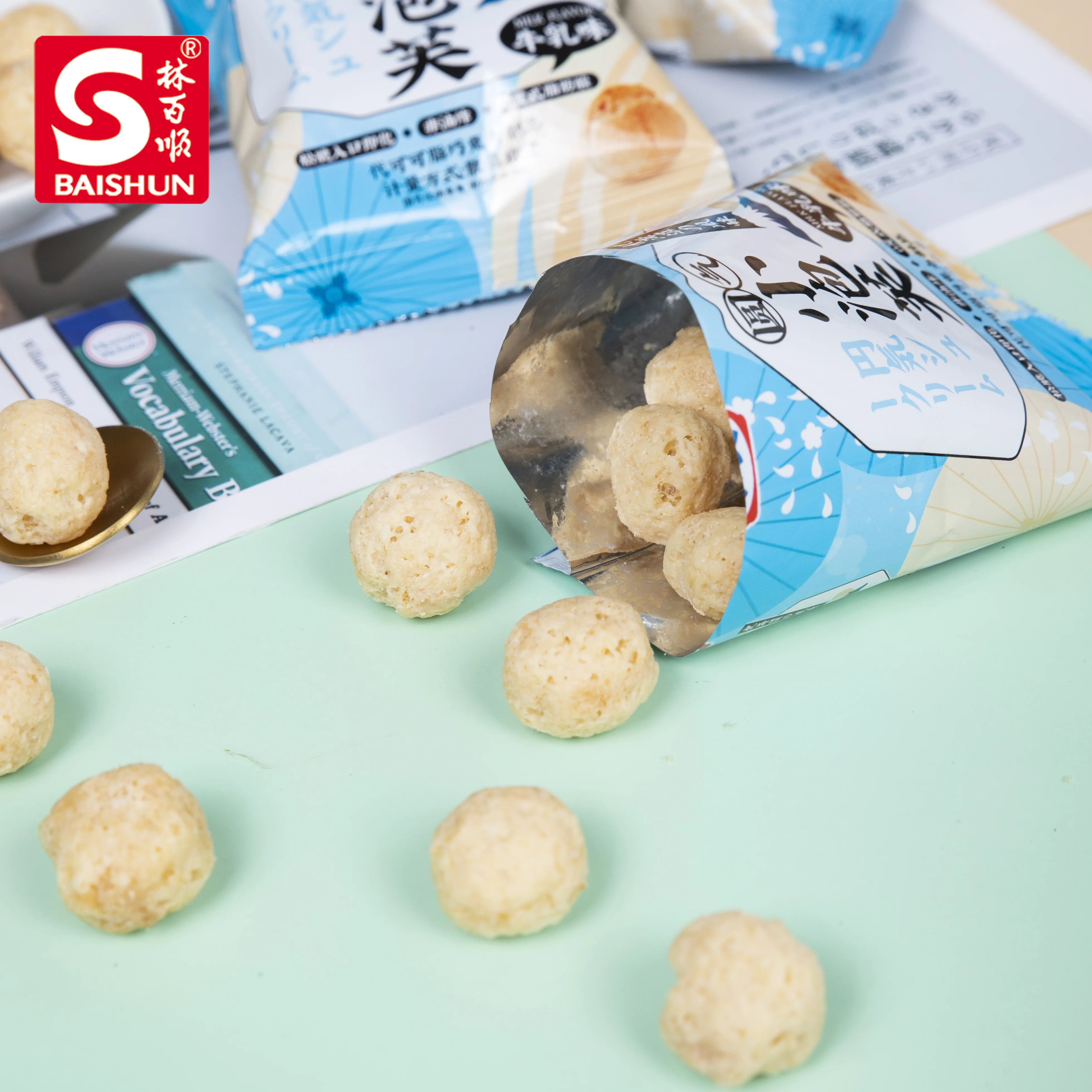  New product Puffed food milk flavor white chocolate wafer biscuit for