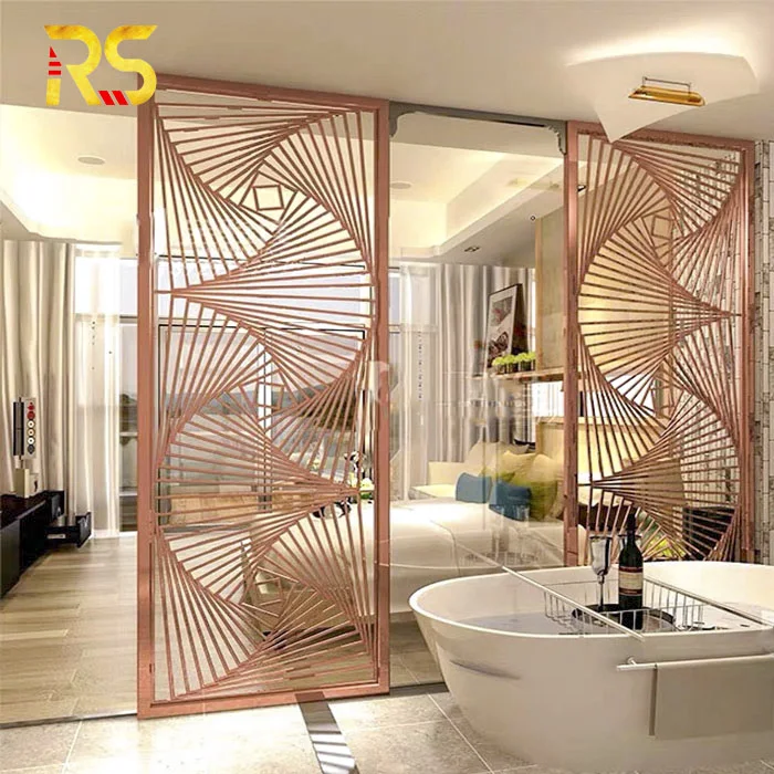 Arabic Interior Stainless Steel Laser Cut Decorative Partition Metal Room Divider Screen Panel