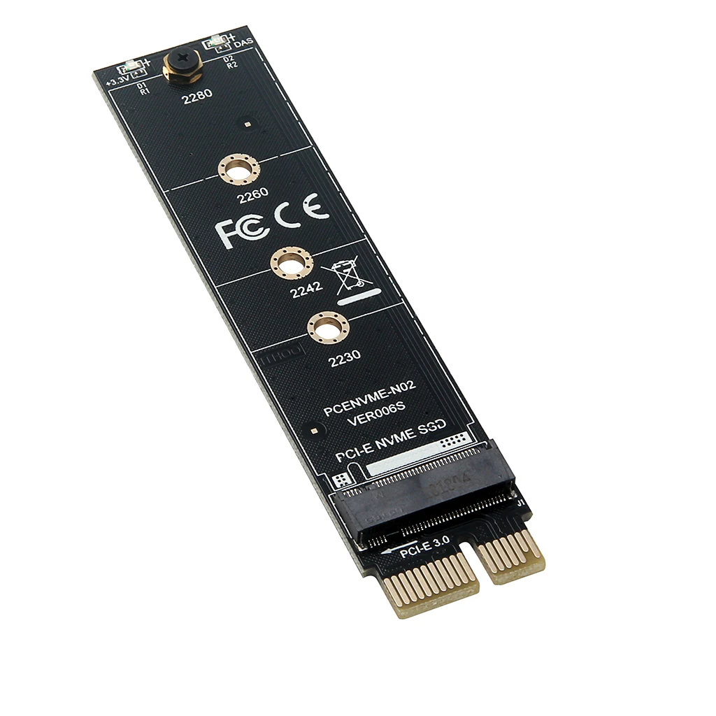 PCIE To M2 Adapter NVMe SSD M2 PCIE X1 Raiser PCI Express M Key Connector Supports 2230 2242 2260 2280 M.2 SSD