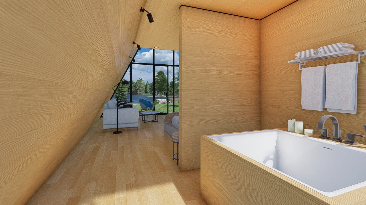 Low Cost Modern Modular flatpack Tiny Triangle Houses Kit A Frame Wooden Camper Hotel Home Resort container house