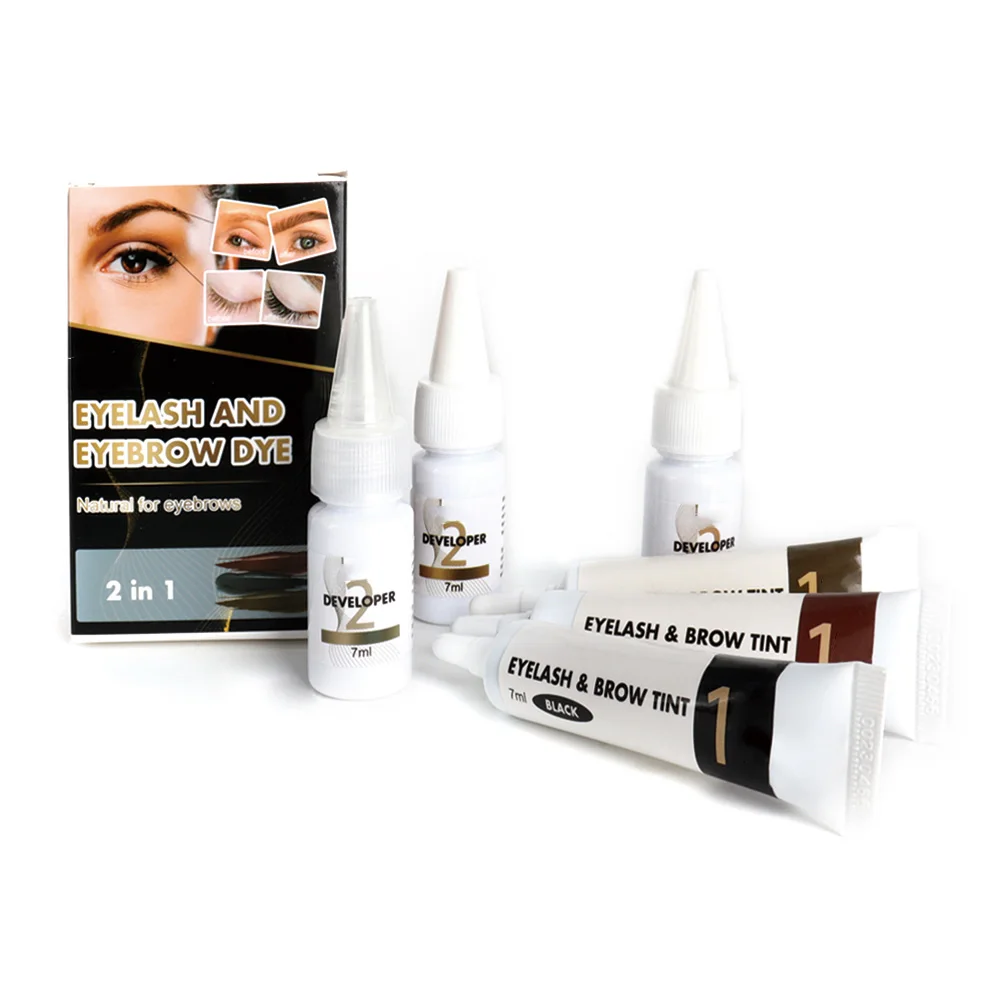 OEM ODM Hybrid Eyebrow Dye Tint Black Brown Light Brown Lash Hybrid Eyebrow Tint Dye Kit Eyebrow Tint Kit