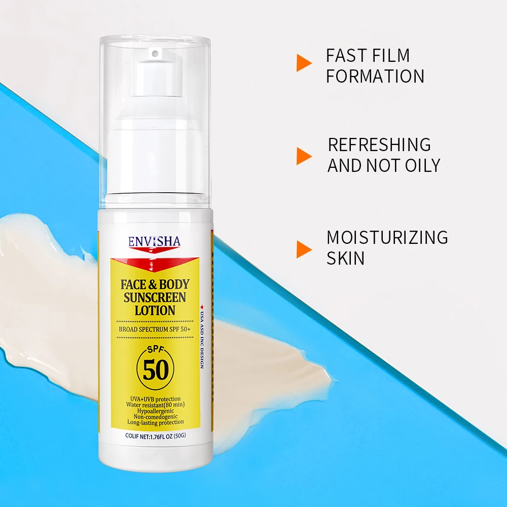 OEM ODM SPF 50 Sunscreen Lotion UVA/UVB Protection Waterproof Sunscreen Sun Block Lotion