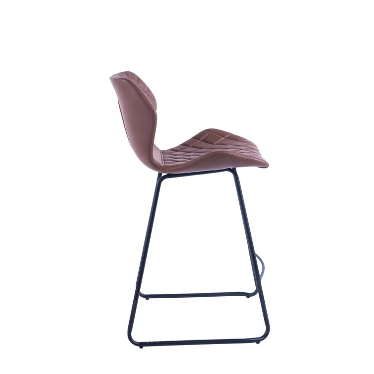 2022 Selling Well New Design Bar Chairs PU Leather Metal Frame Cafe Bar Stools