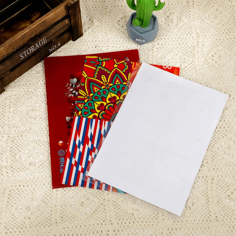 A4 Size Office Supplies Document  Envelope  Bag With Snaps Buttons Plastic PP Wallet File Folder
