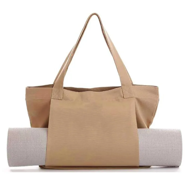 Custom canvas tote bags with Yoga mat carrier pockets carry all shoulder bags for , exercise, Pilates, travel, beach and gym