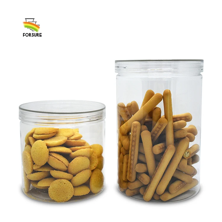 680 ML 1000 High Quality Food Packaging Plastic Jar PET With Aluminum Sealing for Cookie Snacks