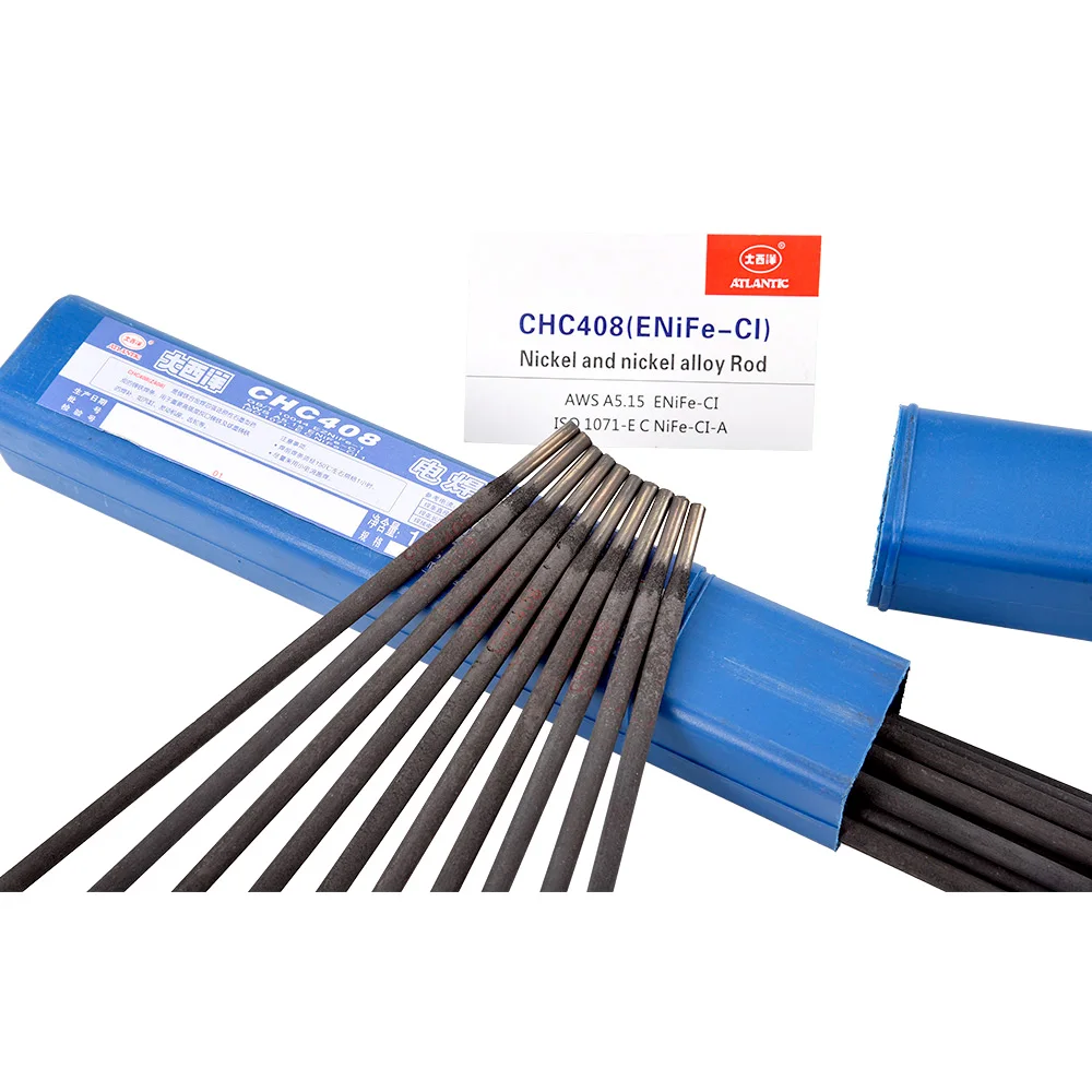 ATLANTIC Factory Price Ordinary Ilmenite Welding Electrode CHC408 ENiFe-CI Cast Iron Nickel-Ferro Core Covered Welding Rod