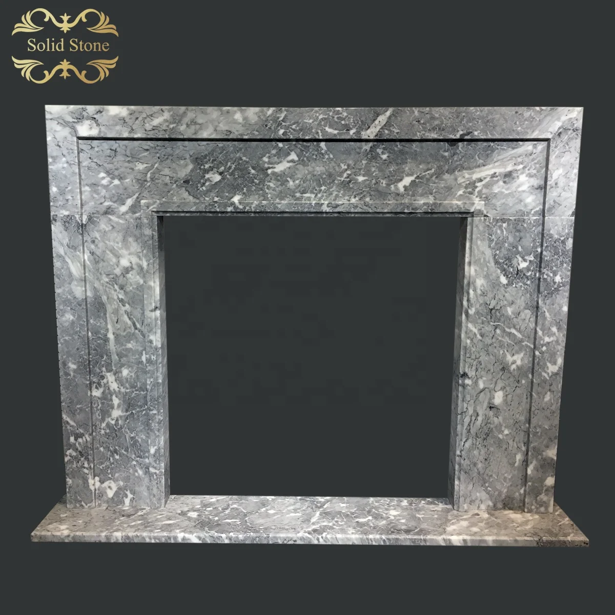 Modern design fasion style unique stone indoor decorative grey marble fireplace