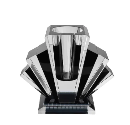 Wholesale hot sale geometric crystal floral vase decoration nordic style glass crystal vase for wedding center piece