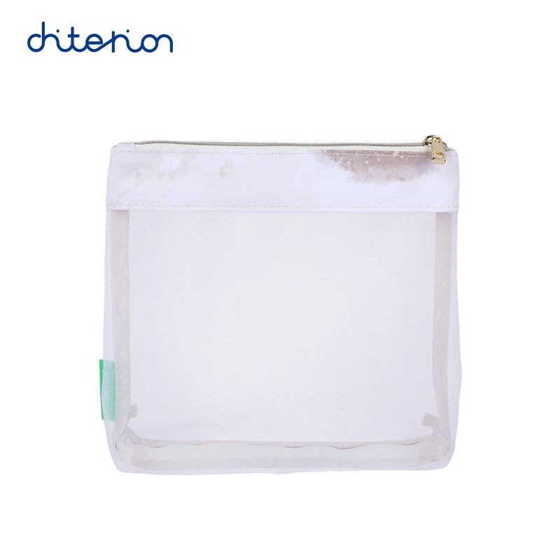 Customized durable black mesh bags makeup bags cosmetic travel storage bags pencil case mesh zipper pouch fashion picture