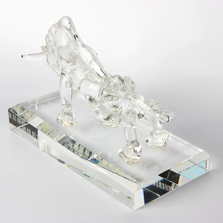 Crystal Bull Figurines Glass Animal For Gifts or Souvenirs