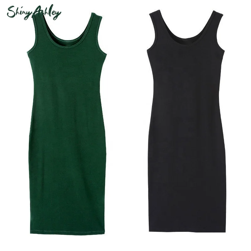 Tank top base dress long strappy dress large size dress base skirt lounge wear sleepwear women nightgown