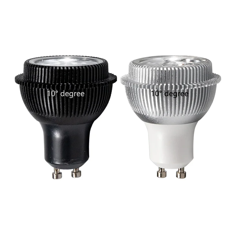 Alloy Body 10 Degree Light Bulbs 5W D50mm Ac85-265V Cob Chips Gu5.3 Mr16 E27 120V 2700K 3000K 4000K Bi Pin Base Gu10 Led Bulb