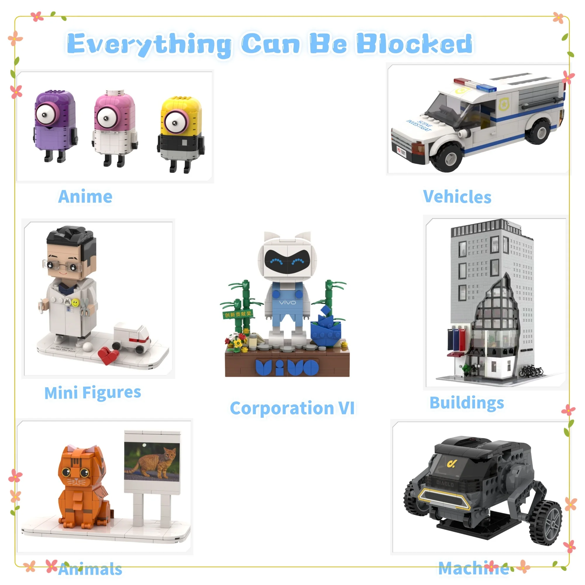 Street View Bricks Moc Building Block Sets Gas Station Model  Customized Educational Toys  business souvenir