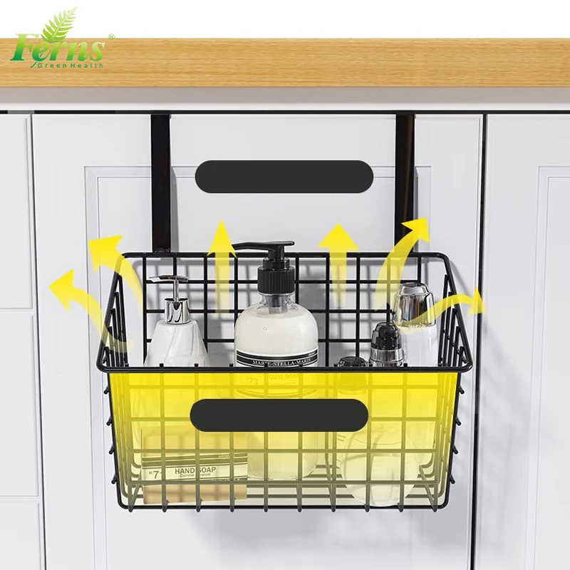 Iron Wall Hanging Basket Home Storage Basket Easy Install Home Organizer