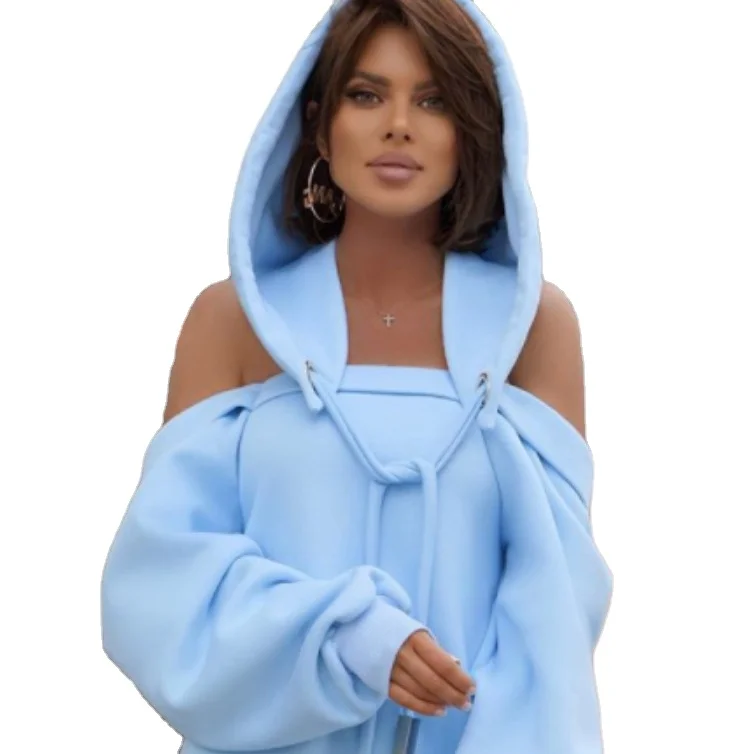 Wholesale fashion hot sale spring new customizable style printed women street wear oversize cotton hoodies