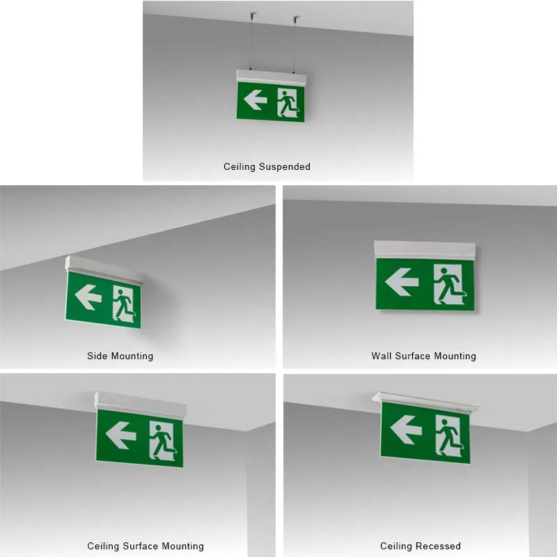 Long-last Illumination customized exit signs with emergency light with CE Certification 3 years warranty