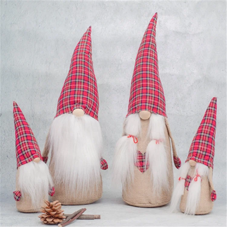 
Christmas Gnomes Plush Handmade Swedish Tomte Santa Scandinavian Figurine Nordic Plush Elf Doll Gnome Ornaments 