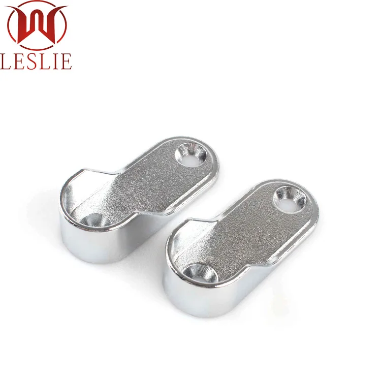 Thickened simple U-shaped oval flat tube support base inner diameter 16mm cloakroom hanging rod open flange