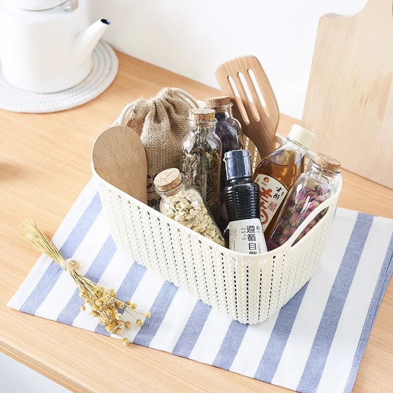 Good Quality Plastic Storage Basket For Home Storage Usage ,Middle Storage Basket With Handles