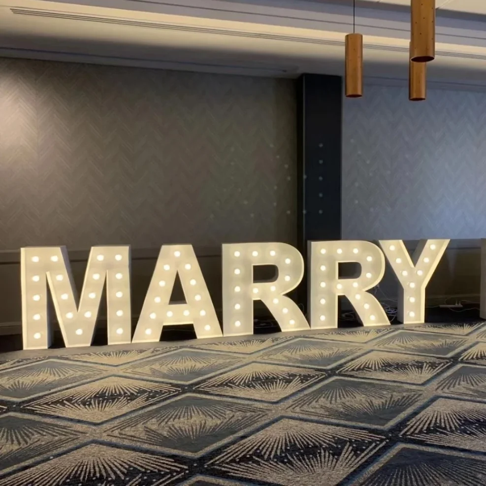 led bulb digital luminous word floor luminous sign three-dimensional large bulb word three-dimensional English