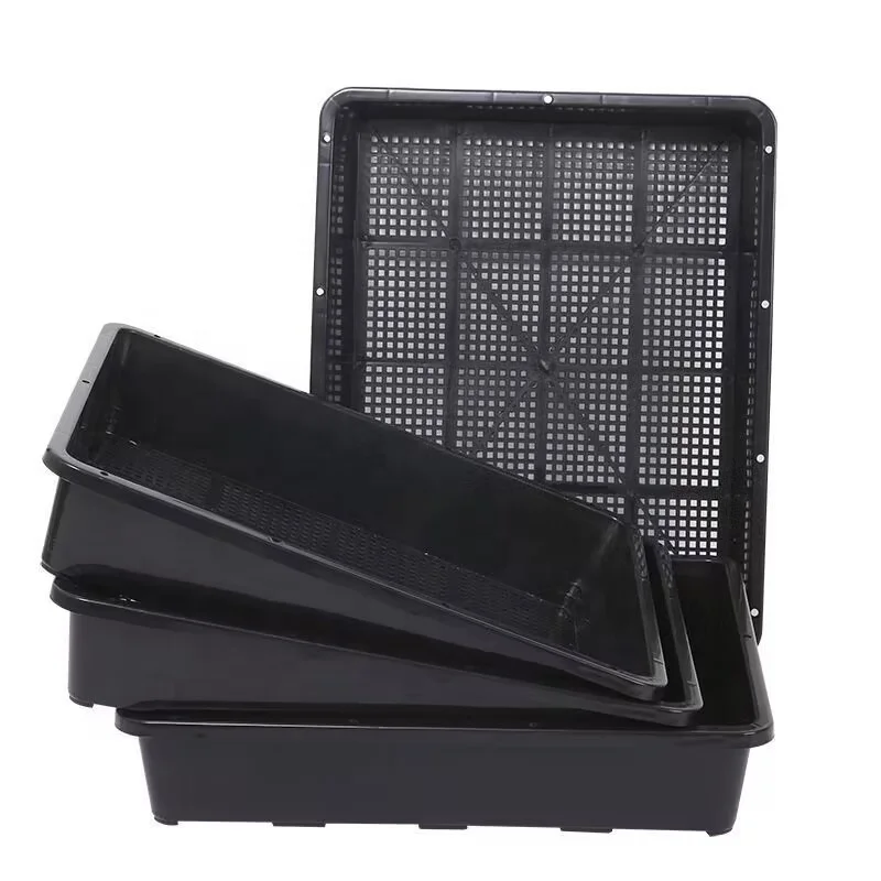 Plastic Flat Nursery vegetable Seed Tray Micro green Seedling start Trays