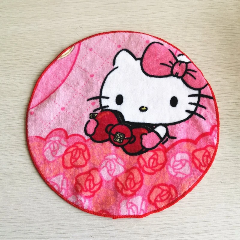 100% Cotton Reactive Digital Printing Small Lovely Round Face Hand Towel Handkerchief Towel For Kids