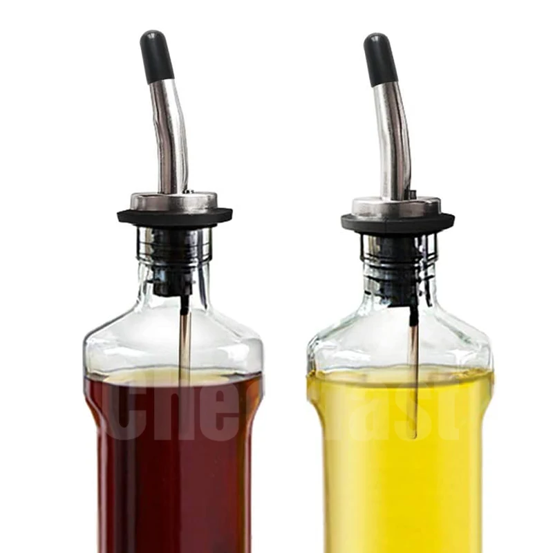 Fashionable Olive Oil Bottle Pourer Metal Liquor And Red Wine Bottle Pourer Stainless Steel And Silver Wine Pourer Pet