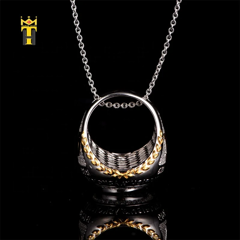 Custom signet university college ring hip hop rings necklace national championship mens ring