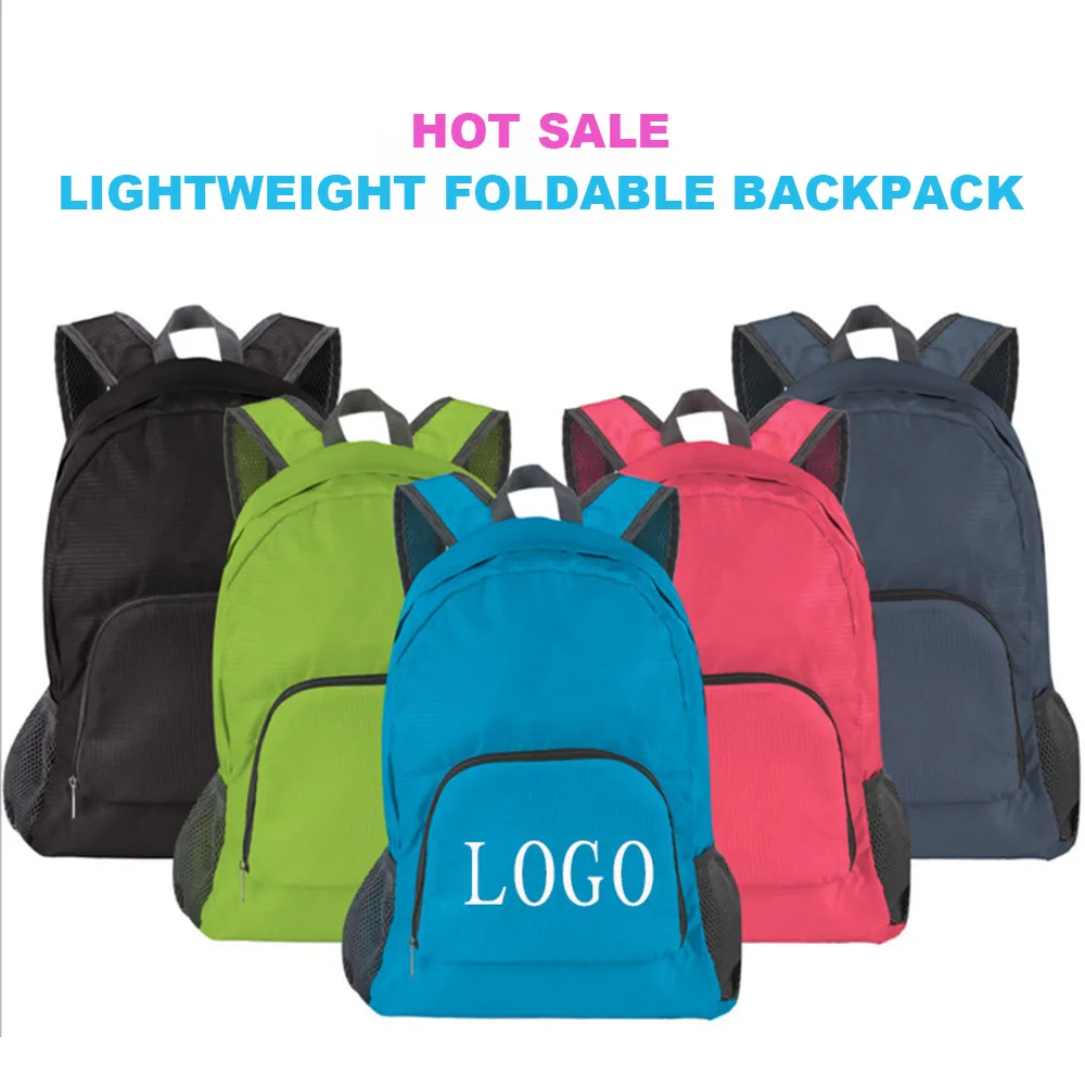 Wholesale Waterproof Cheap Small Quantities Backpack Custom LOGO Nylon Backpack Foldable Shopping Backpack