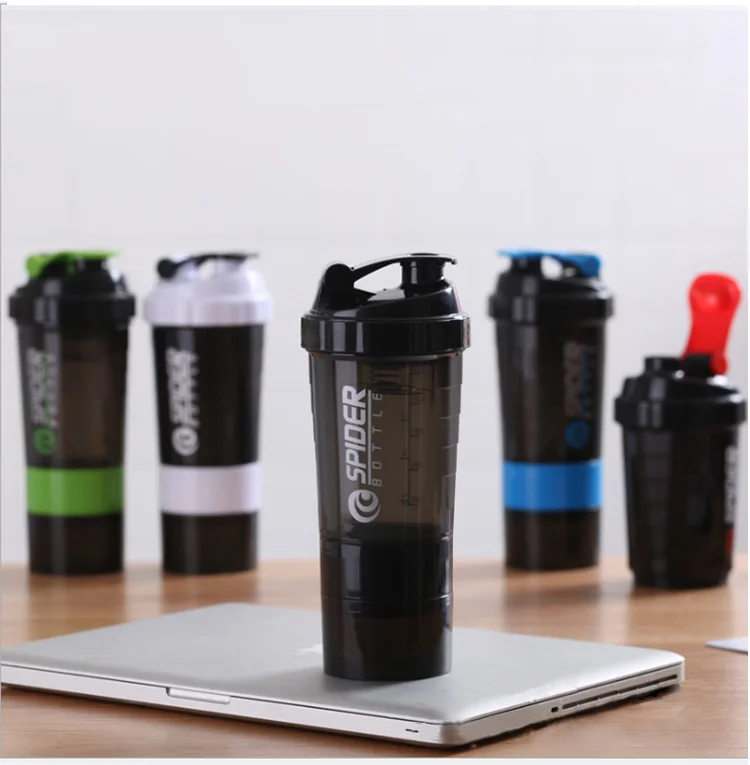 Bottle Protein Shaker Mixing Balls Plastic Mixer Sports Gym Powder Workout 20 Oz With Supplements Storage Compartment