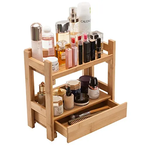 China Manufacturer Bamboo Desk Storage Organizer Wooden Storage Racks For Cosmetics Jewelry